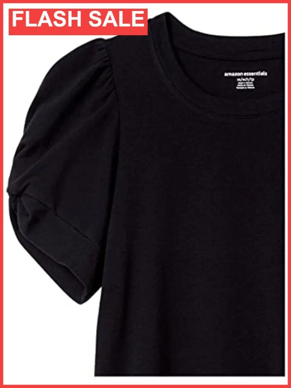 Women's Regular Fit Twist Puff Sleeve Crewneck T-Shirt Soft Cotton Modal Jersey